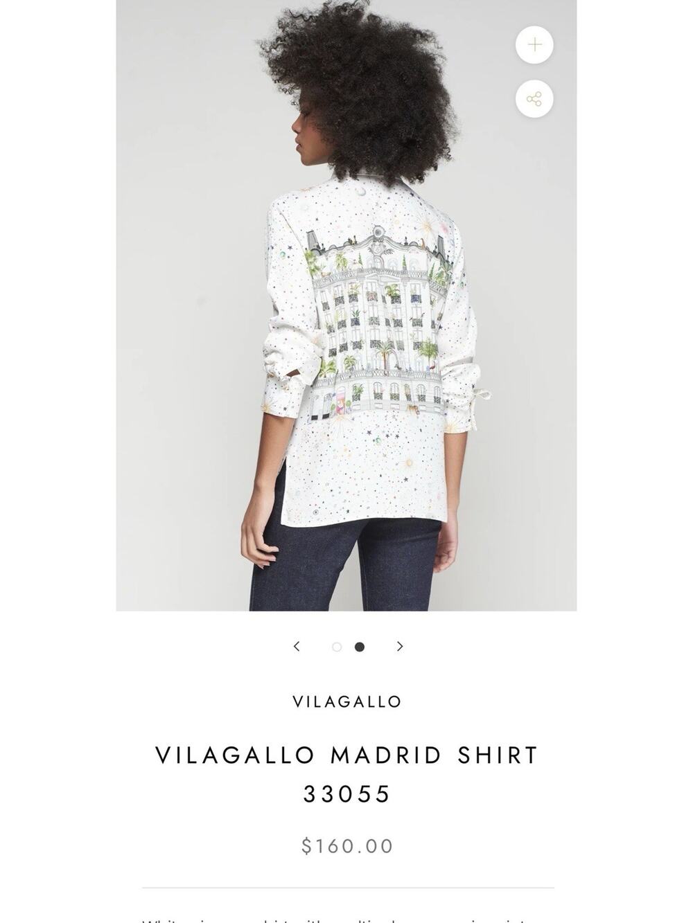 Vilagallo Madrid Button Down Shirt Cosmic Print Exclusive Building Size 42 New